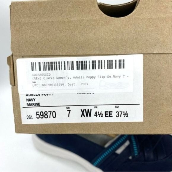 Clarks Cloudsteppers Adella Poppy Slip On Shoes Woven Sneakers New - Picture 2 of 14